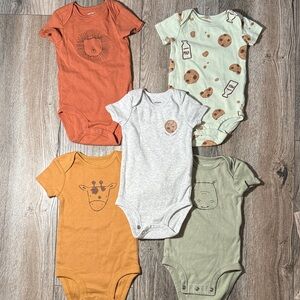 Carters and Assorted Baby bodysuits- 9 pieces